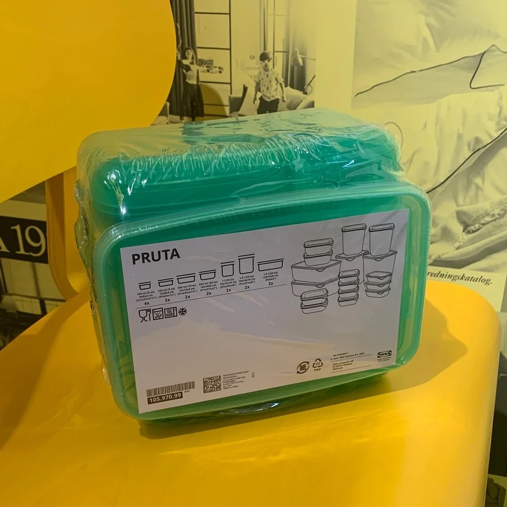 IKEA pruta Green Food Storage Container Set new to go leftovers must have new